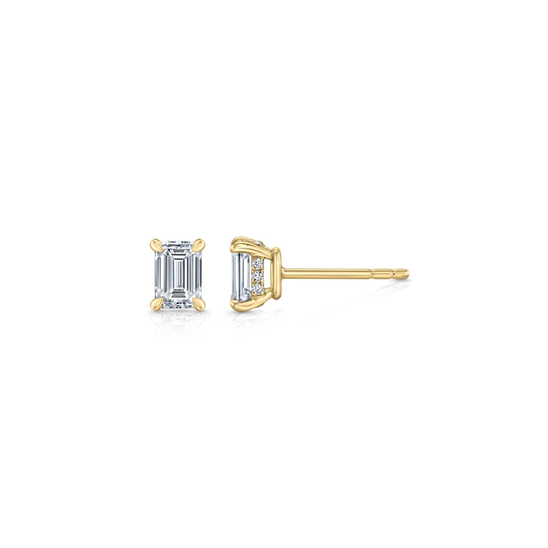 Emerald F - VS1 Lab - Grown Diamond Hidden Halo Stud Earrings - Doozy Diamonds