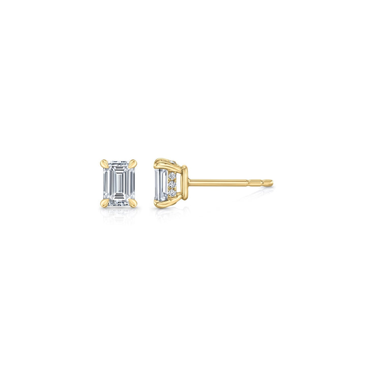 Emerald F - VS1 Lab - Grown Diamond Hidden Halo Stud Earrings - Doozy Diamonds