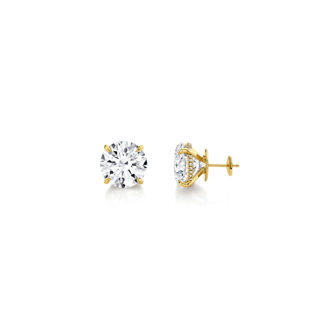 Round Brilliant F - VS1 Lab - Grown Hidden Halo Stud Earrings For Women - Doozy Diamonds