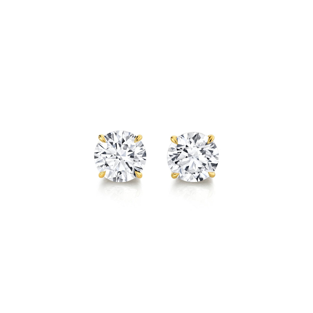 Round Brilliant F - VS1 Lab - Grown Hidden Halo Stud Earrings For Women - Doozy Diamonds
