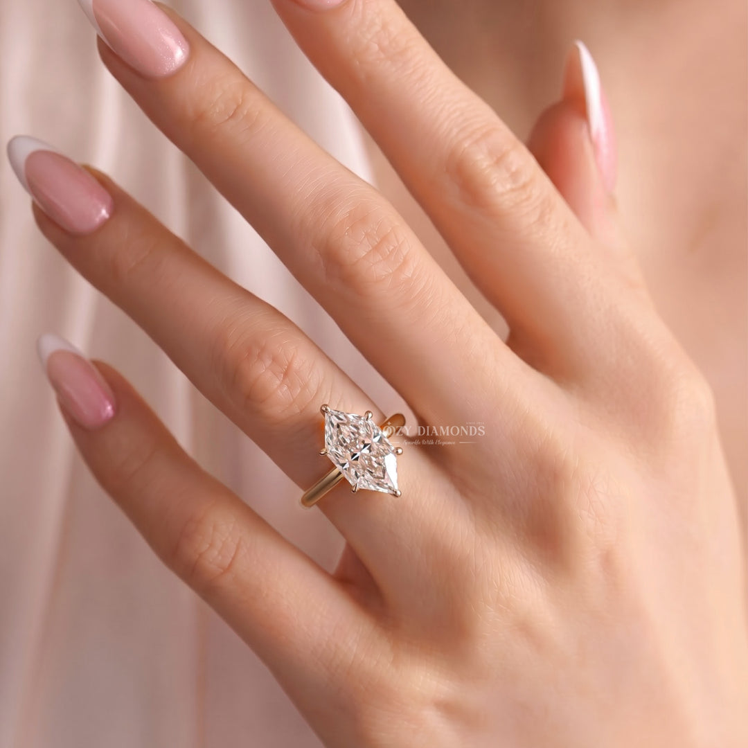 2.50CT Dutch Marquise E/VVS1 Lab Grown Diamond Gold Engagement Ring