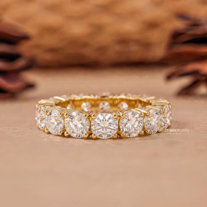 Round Lab Grown Full Eternity Band, Full Circle Gold Ring