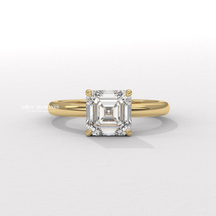 Asscher cut solitaire engagement ring available to buy now