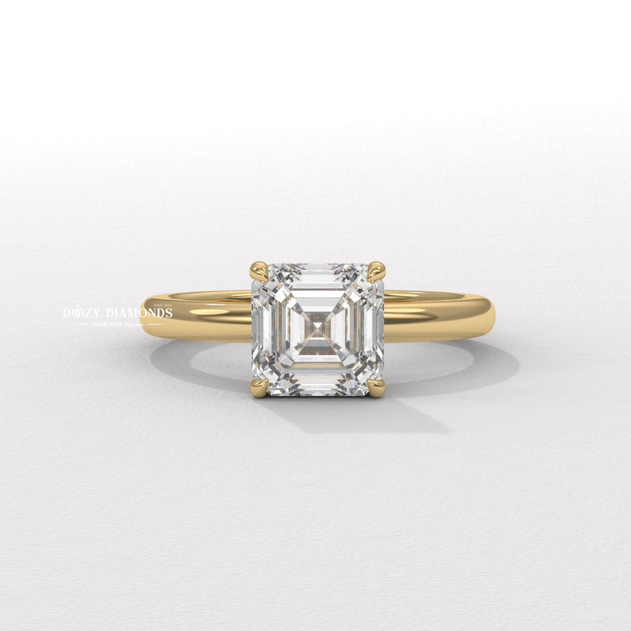 Asscher cut solitaire engagement ring available to buy now