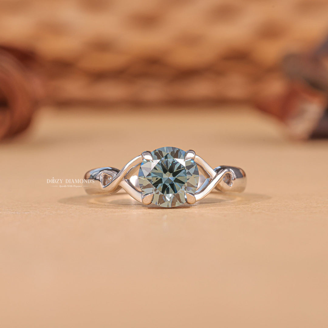 1.0CT round solitaire lab grown diamond engagement ring for sale