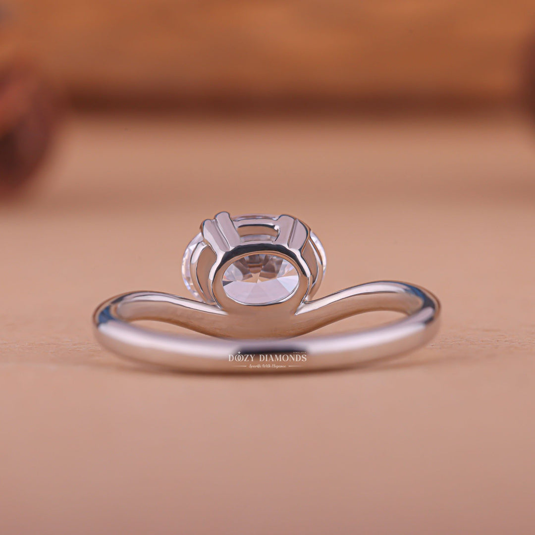 Classic oval east west engagement ring crafted for everyday wear