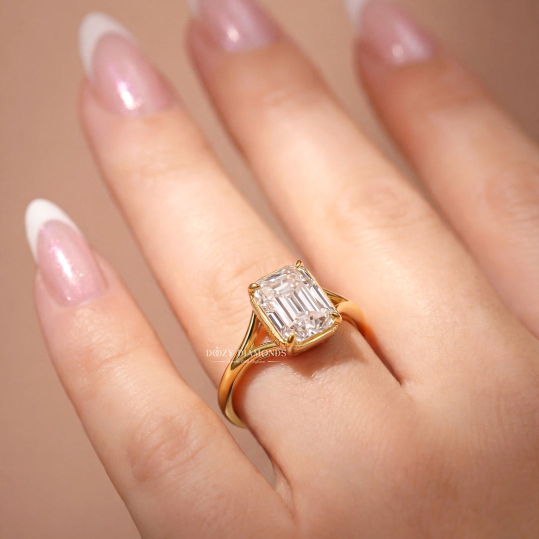 2.50CT Claire-Old Mine Step Cut F/VVS2  Lab Grown Diamond Engagement Ring