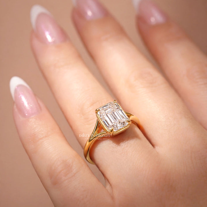 2.50CT Claire-Old Mine Step Cut F/VVS2  Lab Grown Diamond Engagement Ring