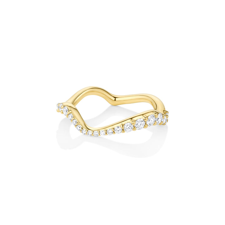 Round round diamond wedding band front view