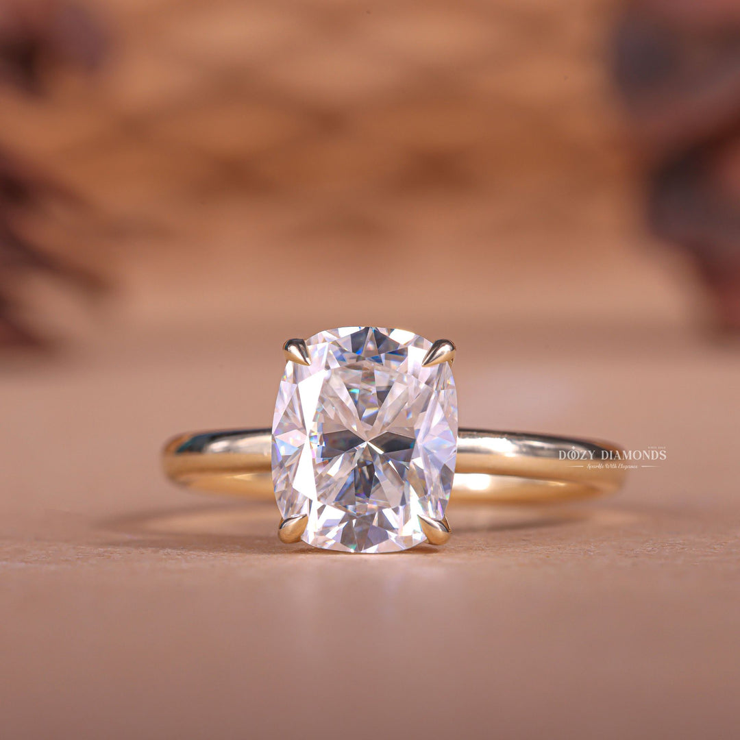 Shop cushion hidden halo lab grown diamond engagement ring