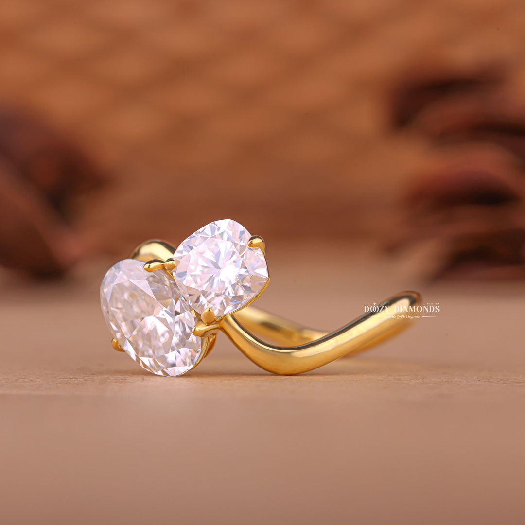 Fine craftsmanship detail on oval solitaire engagement ring