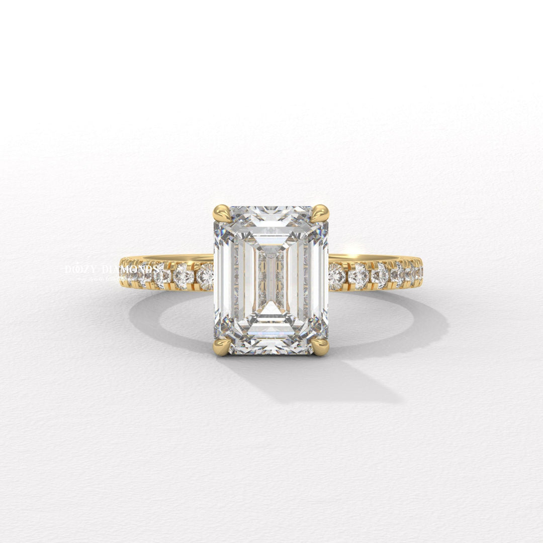 Shop emerald pave lab grown diamond engagement ring