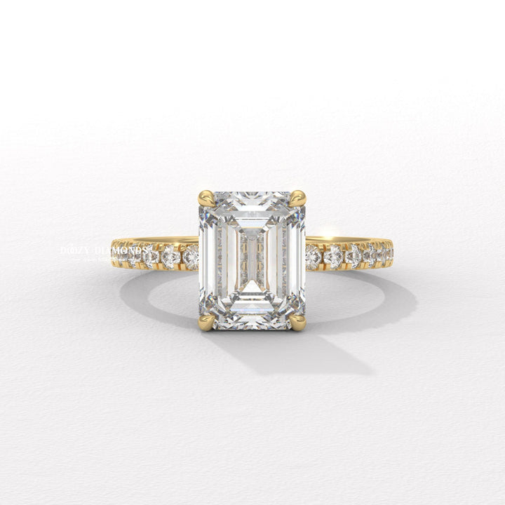 Shop emerald pave lab grown diamond engagement ring