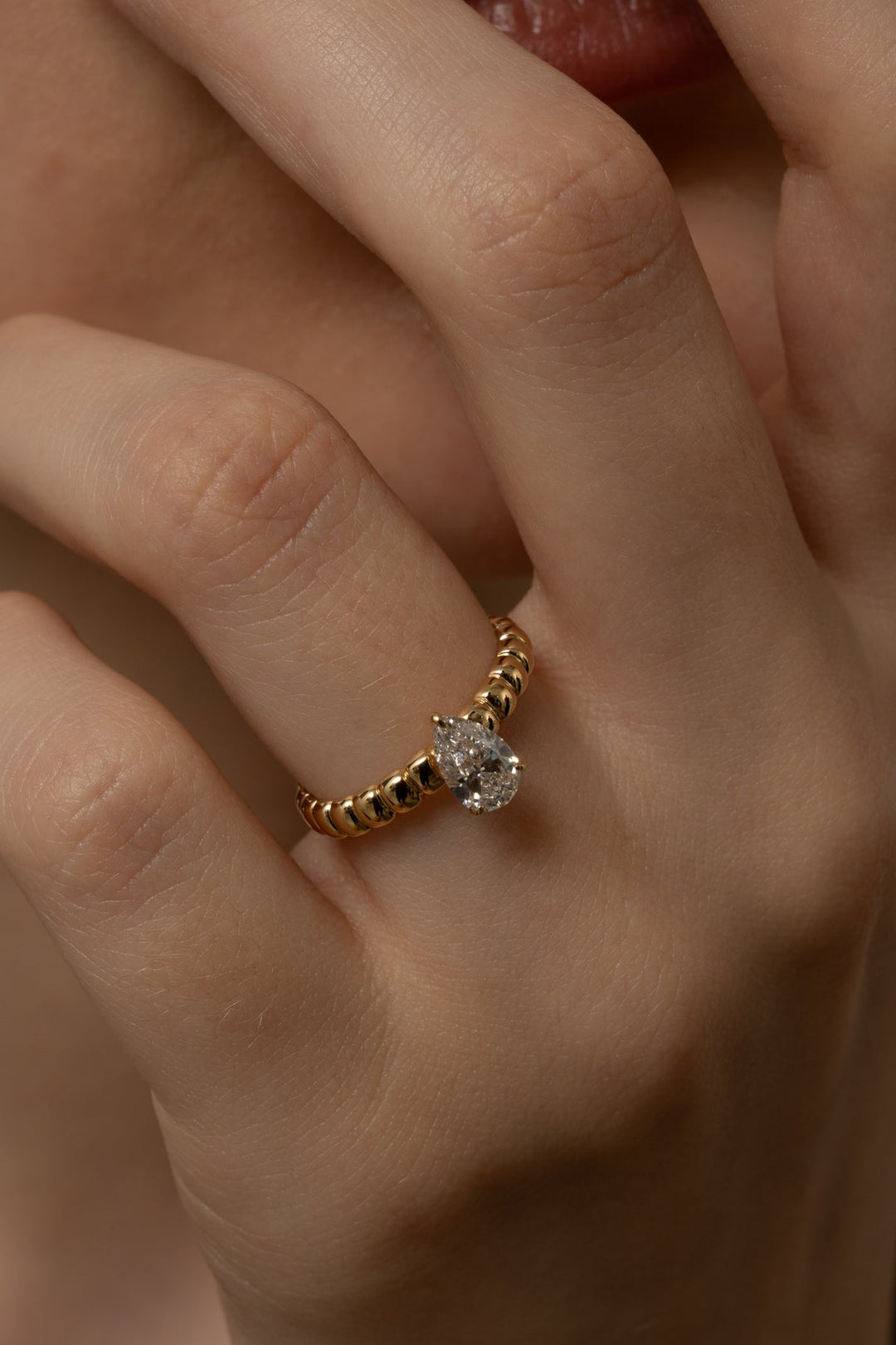 Buy 1.0CT pear solitaire lab grown diamond engagement ring online