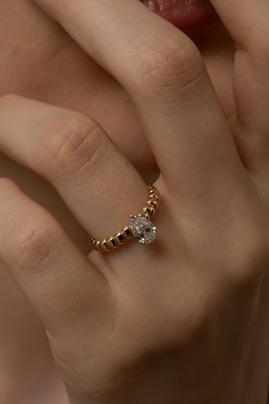Buy 1.0CT pear solitaire lab grown diamond engagement ring online