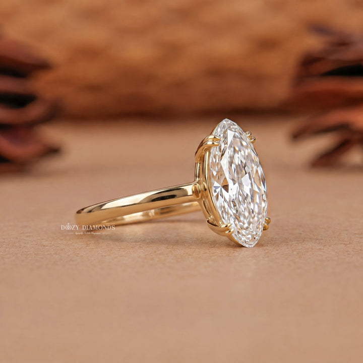 2.0CT Marquise Cut E/VVS2 Solitaire Lab Grown Diamond Engagement Ring
