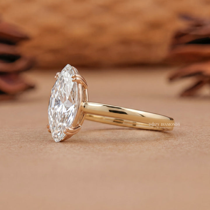 2.0CT Marquise Cut E/VVS2 Solitaire Lab Grown Diamond Engagement Ring
