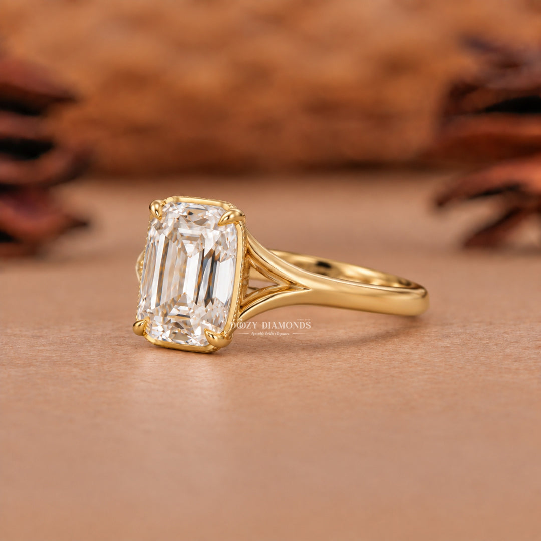2.50CT Claire-Old Mine Step Cut F/VVS2  Lab Grown Diamond Engagement Ring