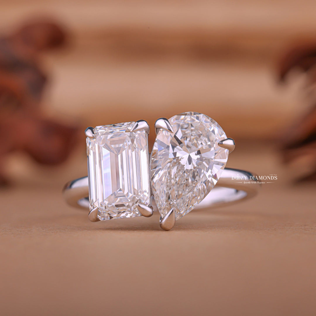 Buy pear solitaire lab grown diamond engagement ring online