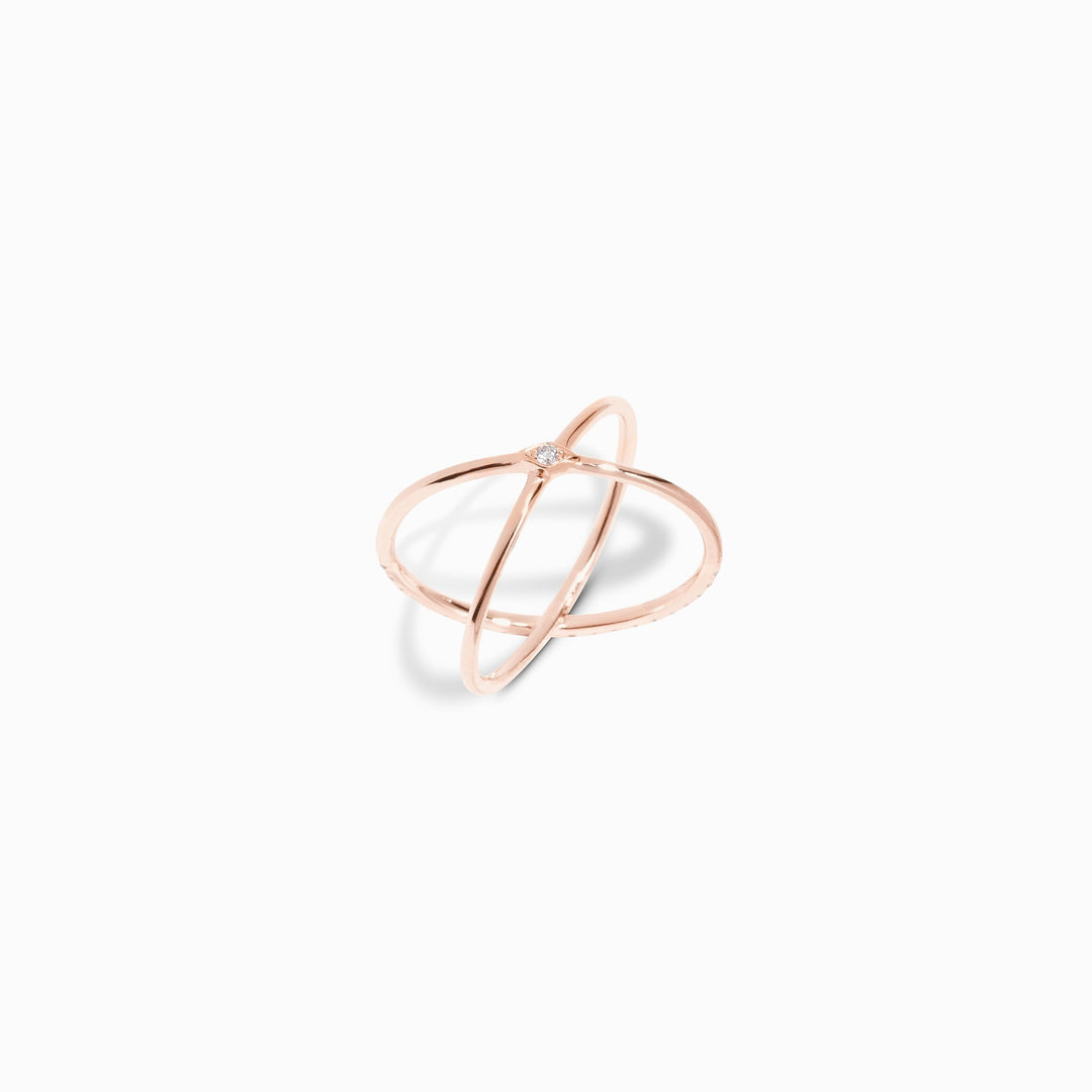 Criss Cross lab grown diamonds Wedding Band in 14K Gold - Doozy Diamonds