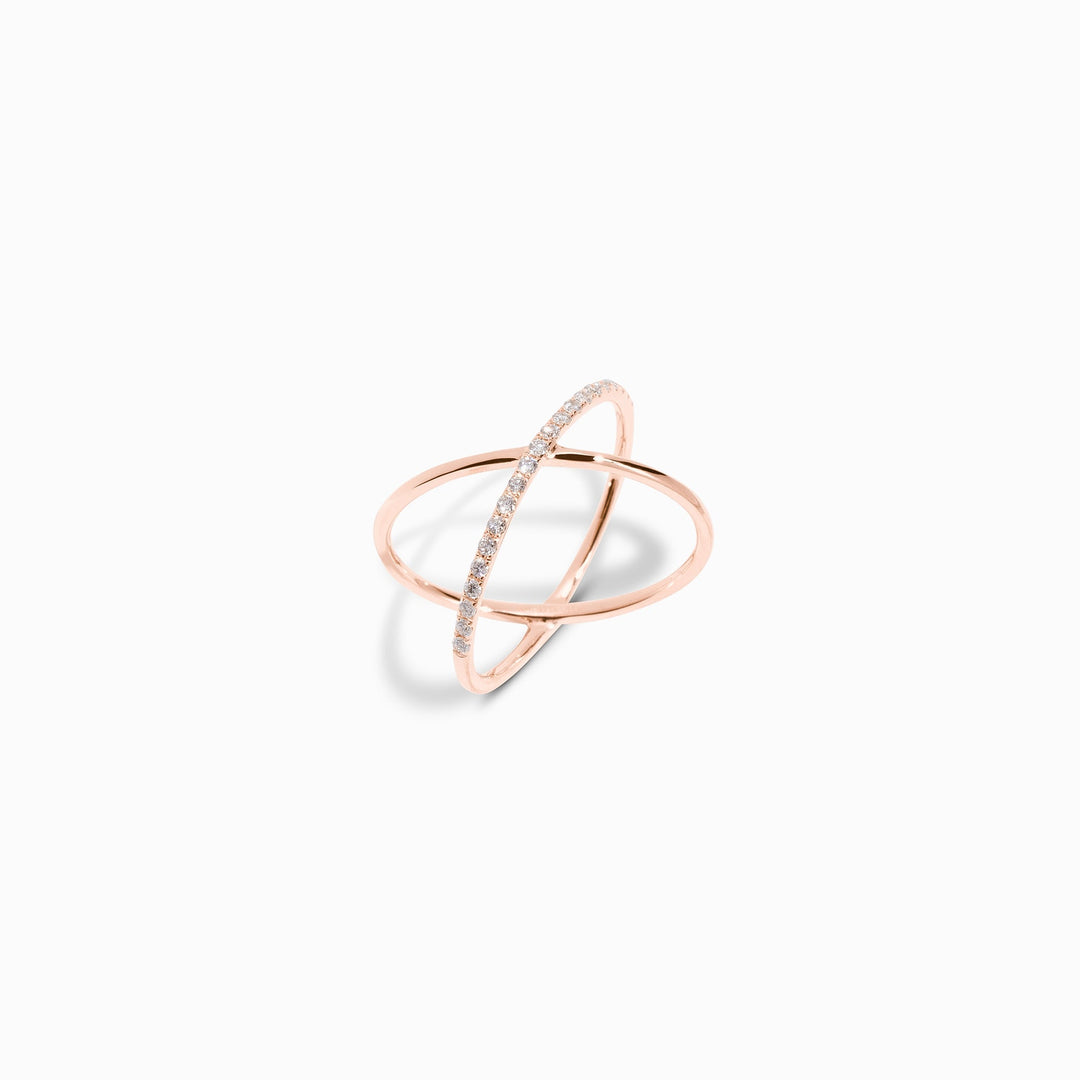 Criss Cross lab grown diamonds Wedding Band in 14K Gold - Doozy Diamonds