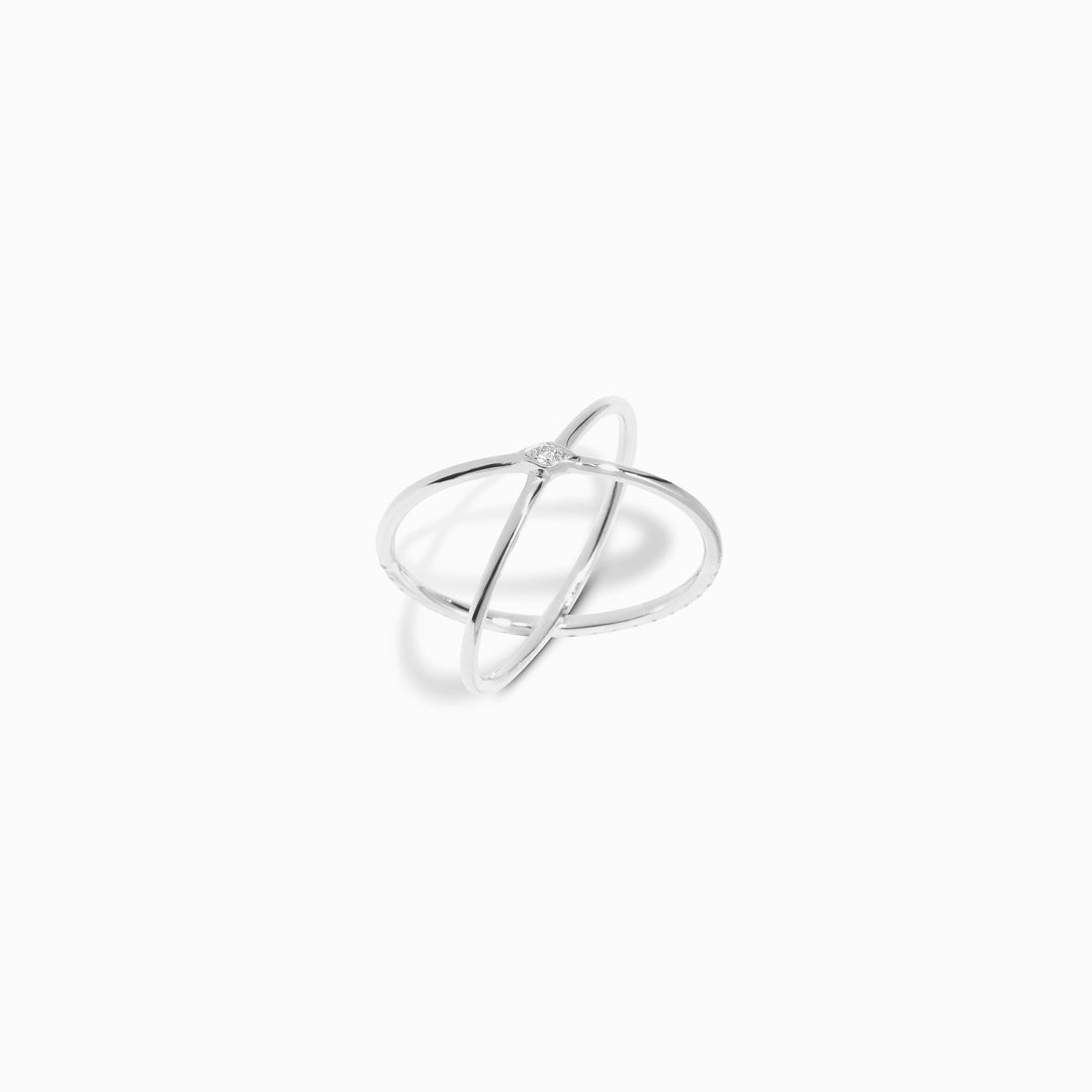 Criss Cross lab grown diamonds Wedding Band in 14K Gold - Doozy Diamonds