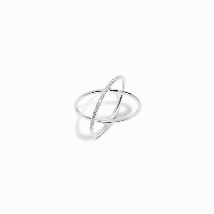 Criss Cross lab grown diamonds Wedding Band in 14K Gold - Doozy Diamonds