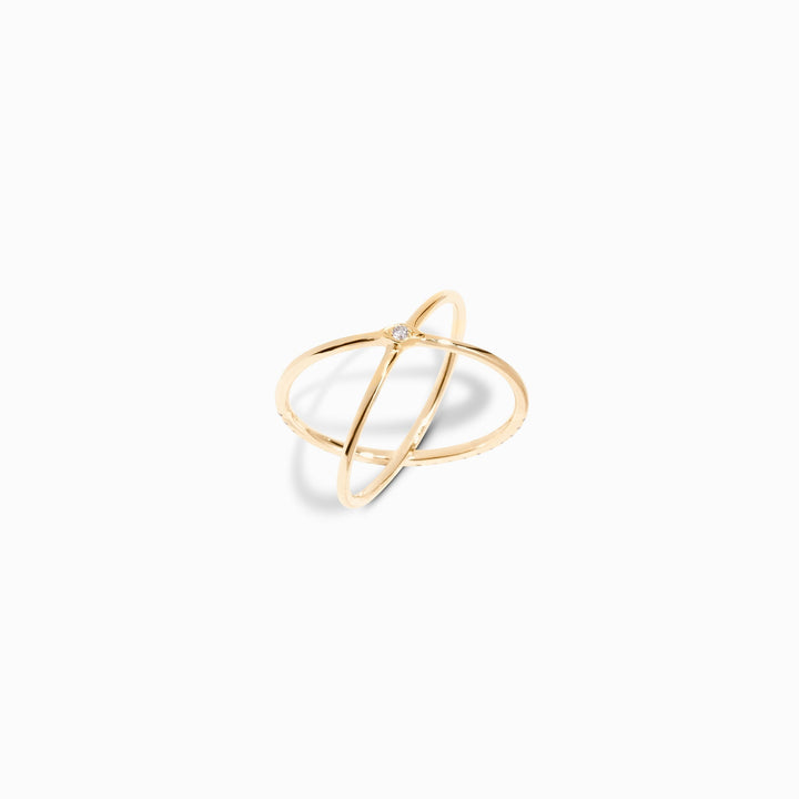 Criss Cross lab grown diamonds Wedding Band in 14K Gold - Doozy Diamonds