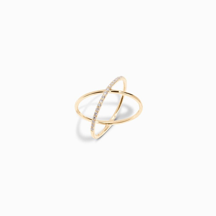 Criss Cross lab grown diamonds Wedding Band in 14K Gold - Doozy Diamonds