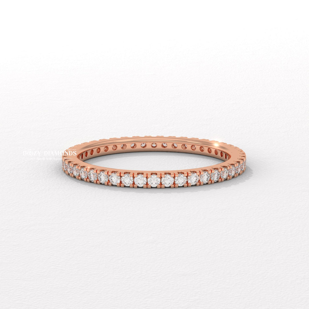 1.90MM Eternity lab grown diamond band worn on hand