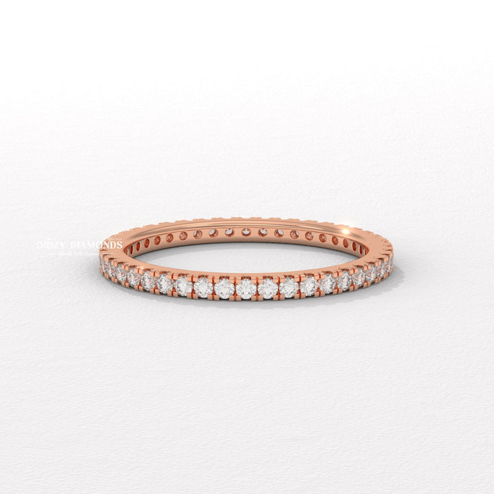 1.90MM Eternity lab grown diamond band worn on hand