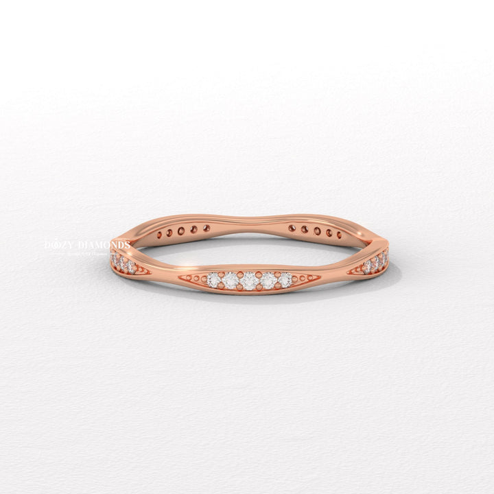 Full Pave lab grown diamond band worn on hand