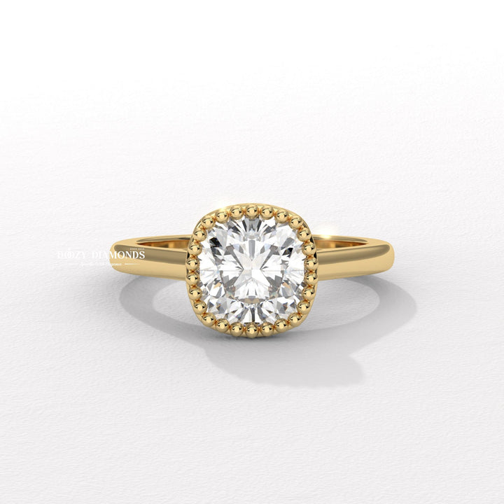 Buy cushion bezel lab grown diamond engagement ring online