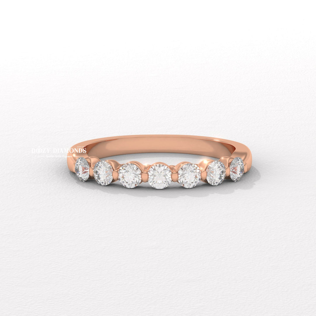 Bubble Stackable lab grown diamond band worn on hand