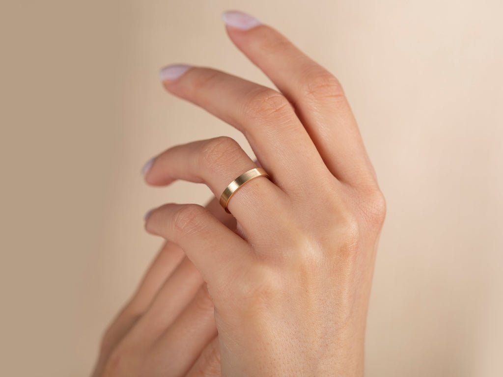 3.0mm Classic Flat Wedding Band - Matte Brushed Anniversary Gift - Doozy Diamonds