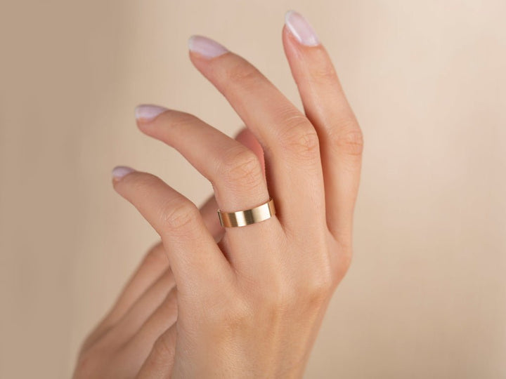 5.0mm Matte Brushed Classic Flat Wedding Band For Women - Doozy Diamonds
