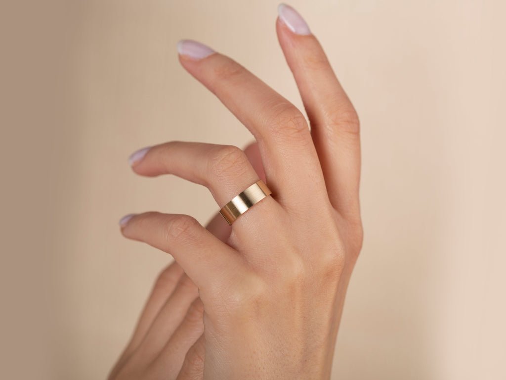 6.0mm Matte Brushed Classic Flat Wedding Band For Women - Doozy Diamonds