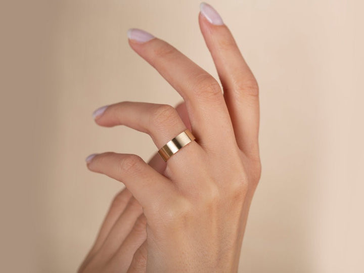 6.0mm Matte Brushed Classic Flat Wedding Band For Women - Doozy Diamonds