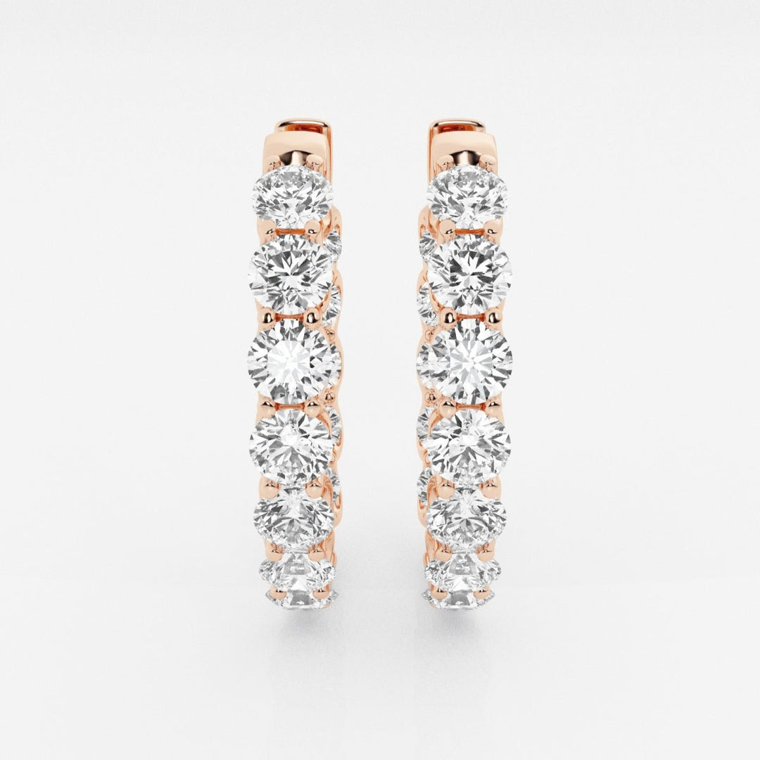Round Cut FG - VS2 Lab - Grown Diamond Hoops Earrings - Doozy Diamonds