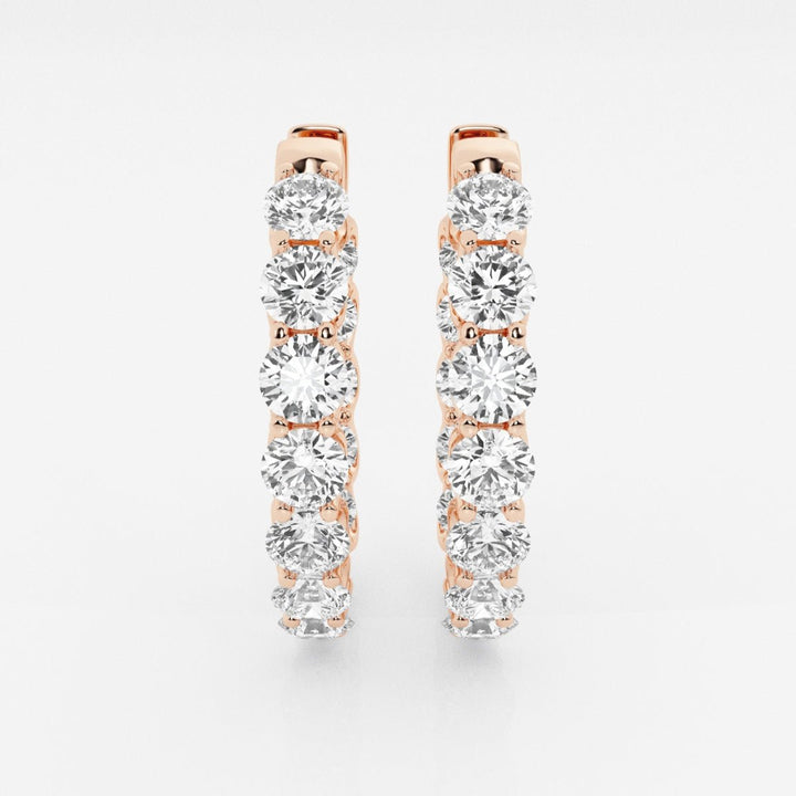 Round Cut FG - VS2 Lab - Grown Diamond Hoops Earrings - Doozy Diamonds