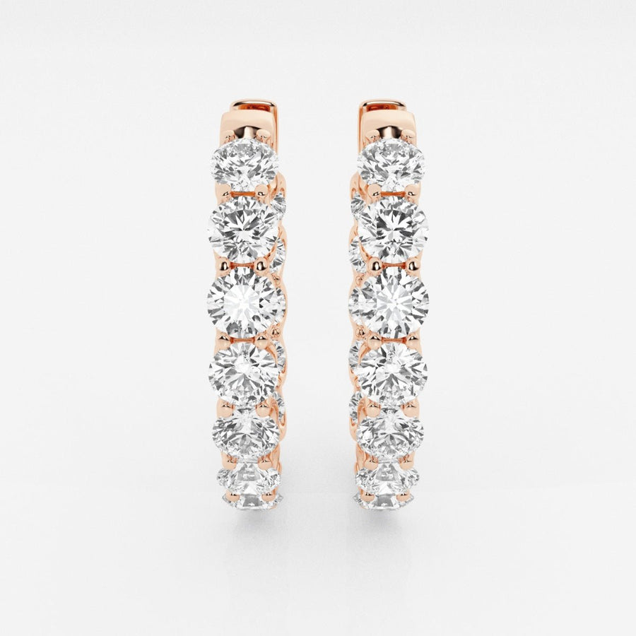 Round Cut FG - VS2 Lab - Grown Diamond Hoops Earrings - Doozy Diamonds