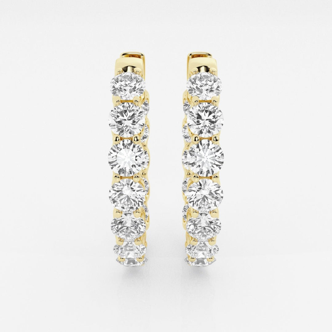 Round Cut FG - VS2 Lab - Grown Diamond Hoops Earrings - Doozy Diamonds