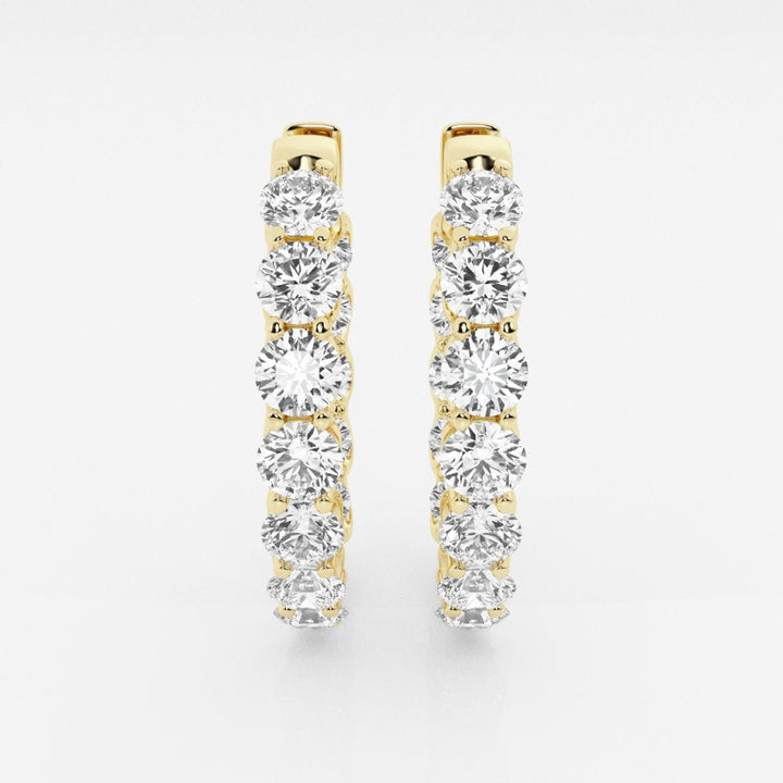 Round Cut FG - VS2 Lab - Grown Diamond Hoops Earrings - Doozy Diamonds