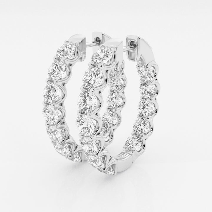 Round Cut FG - VS2 Lab - Grown Diamond Hoops Earrings - Doozy Diamonds