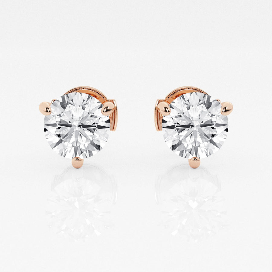 3ct Round FG - VS2 Lab - Grown Diamond Stud Earrings For Women - Doozy Diamonds