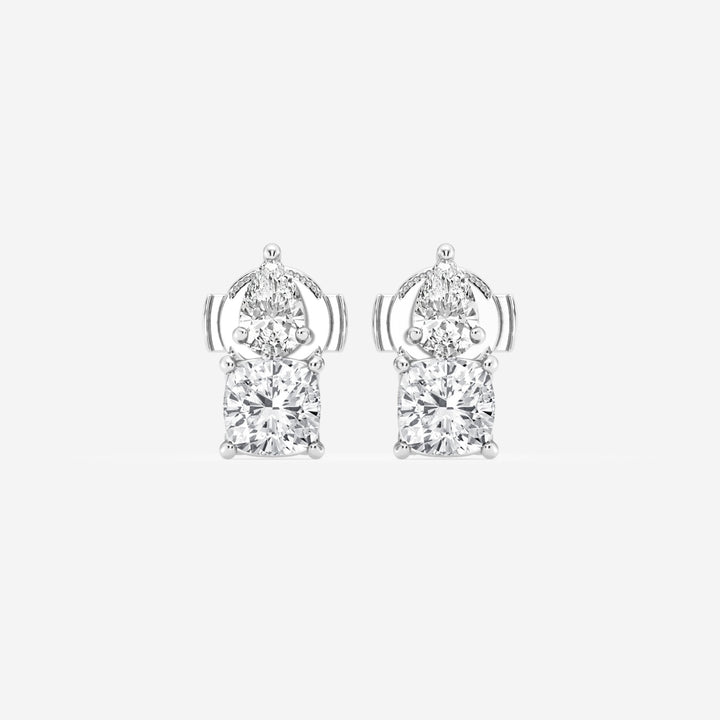 Pear & Cushion FG - VS2 Lab - Grown Diamond Two Stone Earrings - Doozy Diamonds