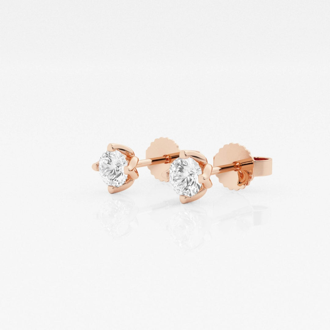 Round FG - VS2 Lab - Grown Diamond Floral Prongs Stud Earrings - Doozy Diamonds