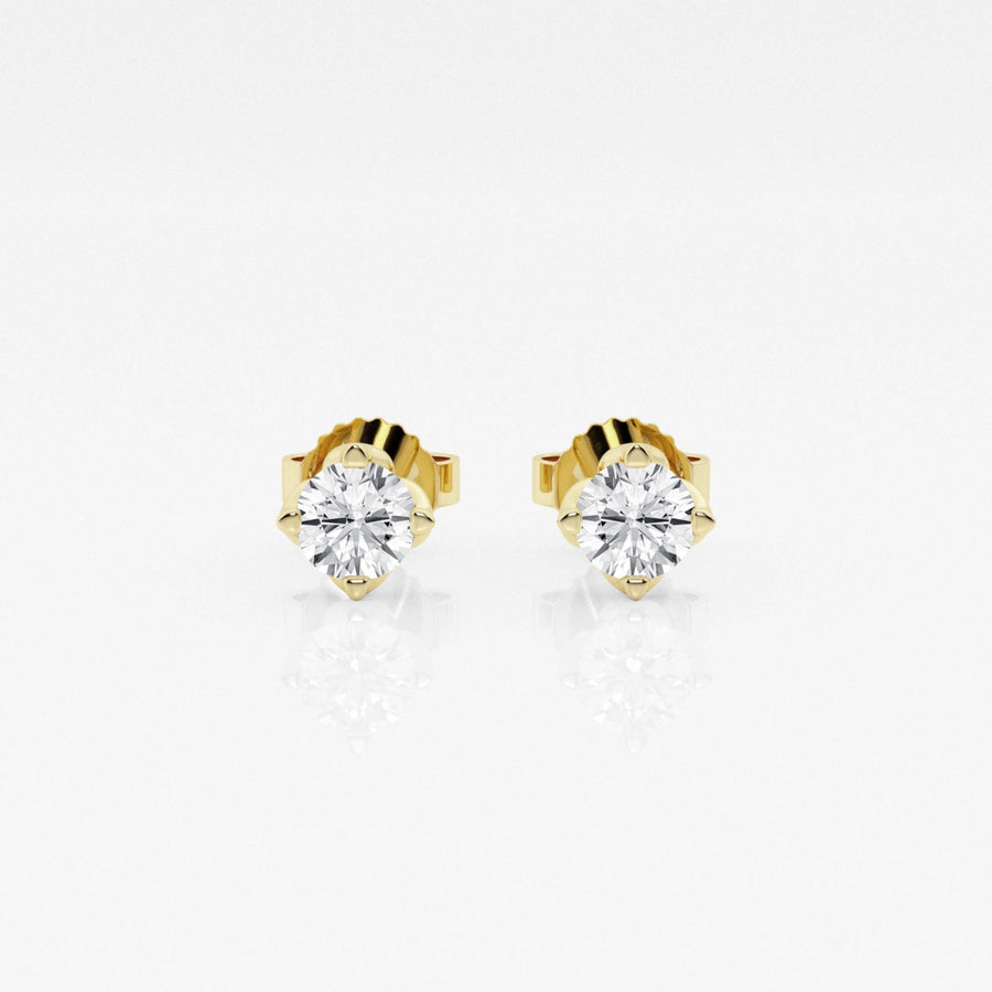 Round FG - VS2 Lab - Grown Diamond Floral Prongs Stud Earrings - Doozy Diamonds