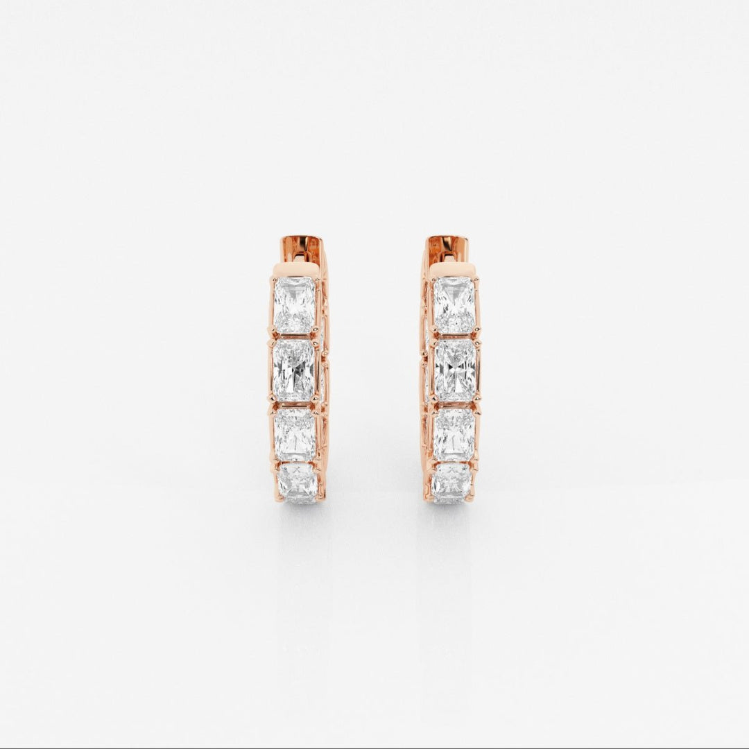 Emerald Cut FG - VS2 Lab - Grown Diamond Hoops Earrings - Doozy Diamonds