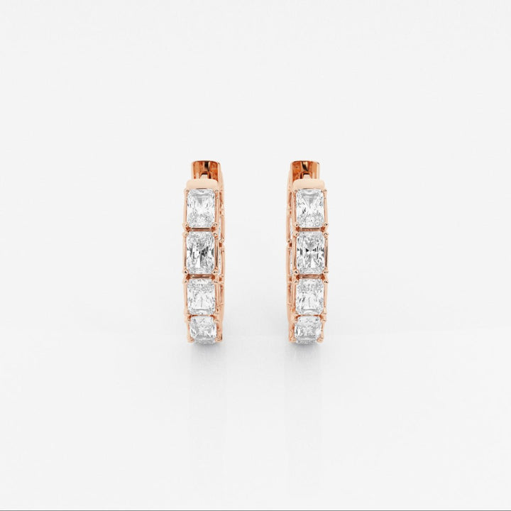 Emerald Cut FG - VS2 Lab - Grown Diamond Hoops Earrings - Doozy Diamonds